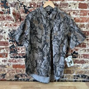 Natural Gear Shirt Men Large Brown Green Camo Hunting Button Up Short Sleeve NEW